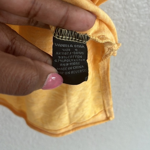 Vanilla Star Yellow Color Block Oversized Shirt Size Small - Picture 7 of 10